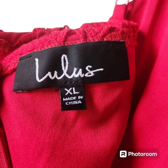 LULU'S Perfect Love Red Lace Mini Dress Sz. XL - Picture 6 of 8